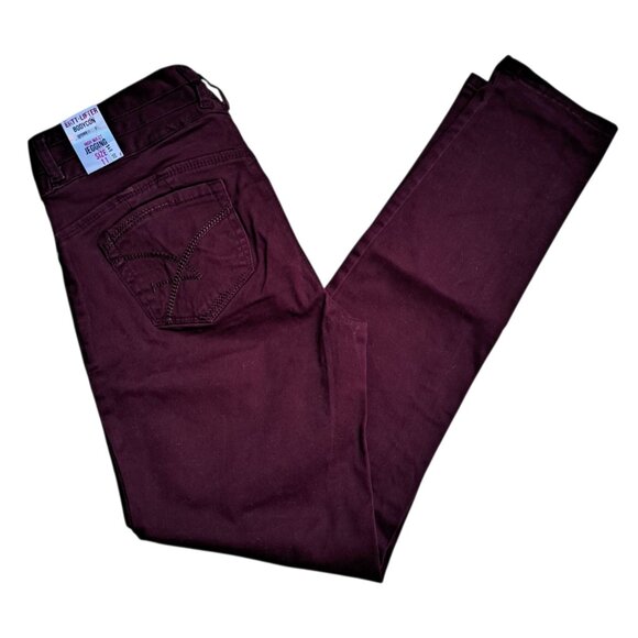 Amethyst High Waist Jegging Bodycon Wine Burgundy Jeans sz 11 - Picture 3 of 7